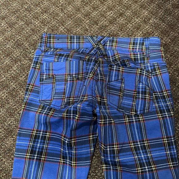 Tripp NYC Blue Plaid Skinny Jeans - Picture 4 of 5